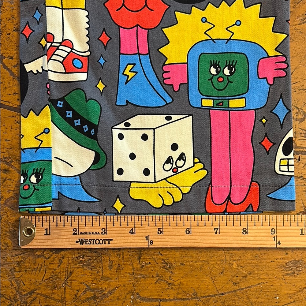 Nooworks Colorful Graphic Cropped Pants size Large